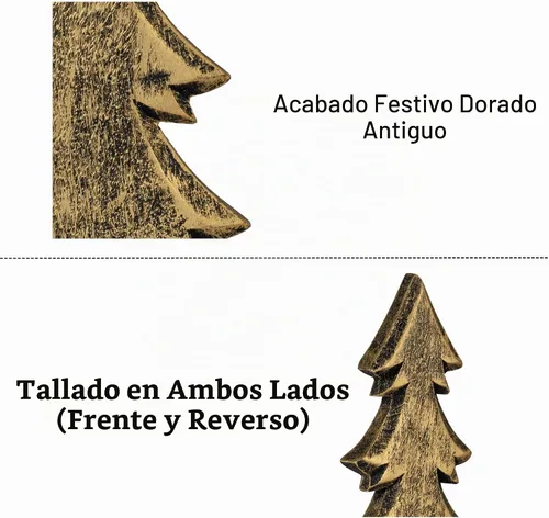 Vista 8 de Mie Creations Juego de 2 figuras de árbol de Navidad, decoraciones rústicas de Navidad para el hogar, sala de estar, centro de mesa, repisa