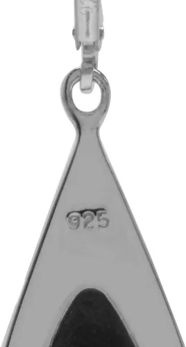 Vista 4 de Silvershake Pendientes colgantes de plata de ley 925 chapados en oro blanco con incrustaciones