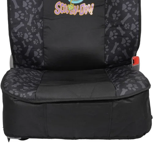 Vista 4 de Scooby Doo - Fundas de asiento de automóvil impermeables para perros, paquete de 2 asientos delanteros, protector de asiento delantero Oxford negro