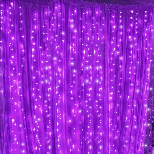Vista 14 de Twinkle star - Cortina de cadena de 300 LED para ventana, luces para bodas, hogar, jardines, habitaciones, decoraciones de pared interiores