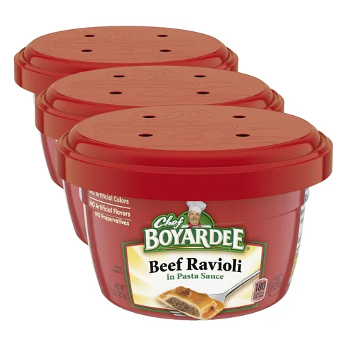 Vista 9 de Chef Boyardee Ravioles de carne en salsa de pasta, alimentos para microondas, cuenco apto para microondas de 7.5 onzas (12 cuencos)