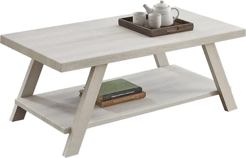 Vista 9 de Roundhill Furniture Athens - Mesa de centro de madera replicada contemporánea en acabado negro