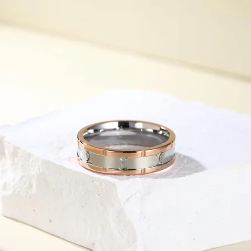 Vista 2 de His Queen Her King - Anillos de promesa a juego para parejas, anillos de boda con corona láser y circonita cúbica de acero inoxidable, anillos