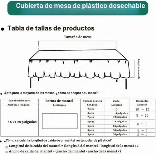 Vista 6 de Manteles de Plástico Azul Claro Paquete de 2 Cubiertas de Mesa Desechables 54 x 108 Pulgadas Manteles para Baby Shower Fiesta PEVA Manteles Azul