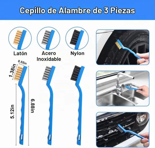 Vista 6 de Kit de Cepillo de Lavado de Automóvil de 62" - Manopla, Trapeador, Esponja y Mango Largo, Cabezal de Repuesto de Chenille Sin Rayones, Cepillo