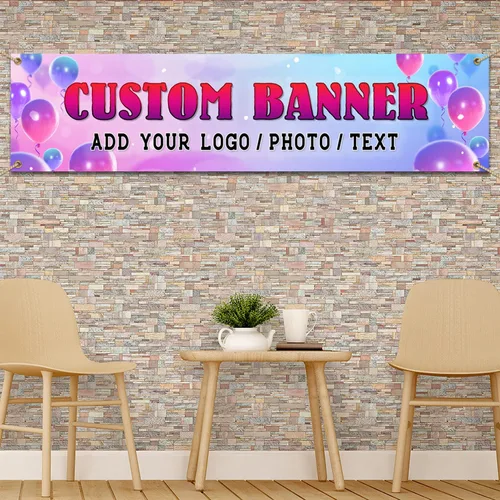 Vista 12 de Banners y letreros personalizados Banners personalizados con foto/texto personalizado Banners personalizados para fiestas, negocios, cumpleaños al