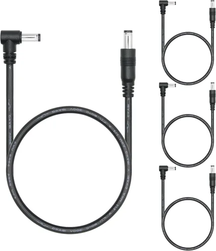 Vista 8 de Cable de extensión de ángulo recto CC macho a macho de 1.6 pies, 18 AWG, 90 grados CC, 0.217 in x 0.083 in, adaptador de conector de cable