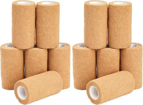 Vista 12 de Juvale Envoltura cohesiva autoadherente – Cinta atlética de soporte transpirable – Ajuste perfecto para equipos de tatuaje – Cinta deportiva