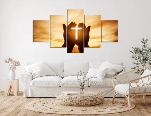 Vista 9 de Arte de Pared Cristiano Símbolo Religioso Cuadro Enmarcado Pintura de Cruz de Cristo Cruces Decoración de Pared Impresión en Lienzo de Cruz Póster