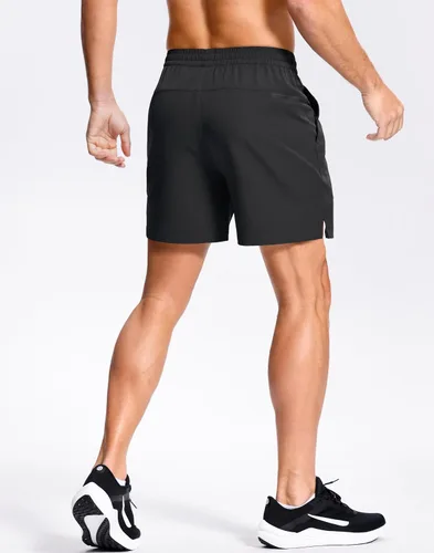 Vista 3 de GGJ Pantalones cortos deportivos ligeros para hombre con 2 bolsillos con cremallera de 7/5/9 pulgadas, pantalones cortos de tenis de secado rápido