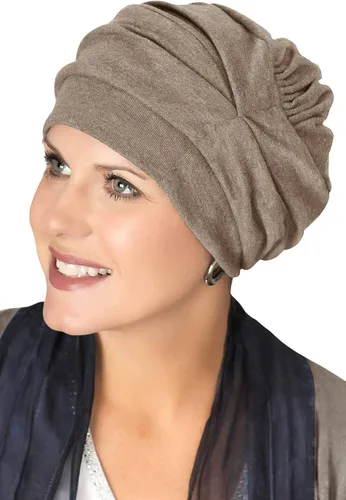 Vista 8 de Trinity Turbante 100% algodón - ¡3 estilos en uno! Sombreros encorvados para quimioterapia, para pacientes con cáncer.