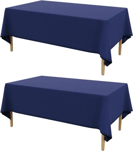Vista 24 de AUSSPVOCT 2 manteles de lino texturizado para mesa rectangular, 52 x 70 pulgadas, mantel rectangular impermeable, lavable, tela para mesa