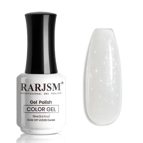 Vista 35 de RARJSM Esmalte de uñas en gel color albaricoque, dorado con brillantina, neutro, transparente, color nude, esmalte de gel para remojar para remojar