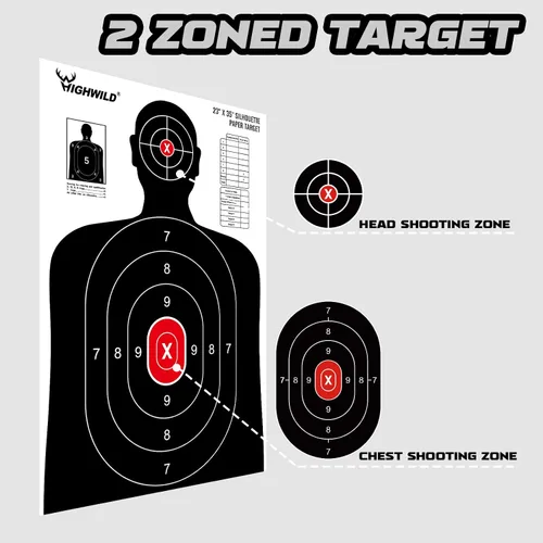 Vista 4 de Highwild Objetivo de papel de silueta de campo de tiro, 23 x 35 pulgadas, adecuado para pistolas, rifles, pistolas de aire, pistolas de aire