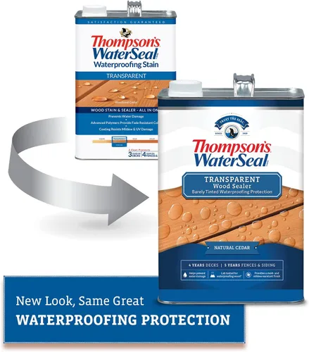 Vista 3 de Thompson's WaterSeal - Tinte y sellador de madera transparente impermeabilizante, cedro natural, 1 galón