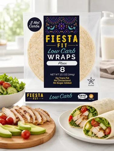 Vista 4 de Fiesta Fit Envolturas lisas bajas en carbohidratos (3 paquetes)