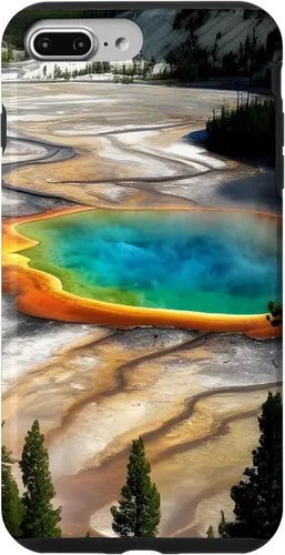 Vista 12 de Funda de vacaciones de verano para iPhone 16 Yellowstone National Park Rainbow geysers
