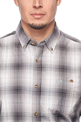 Vista 6 de Mens Casual Button Down Shirts Regular Fit Plaid Western Shirt
