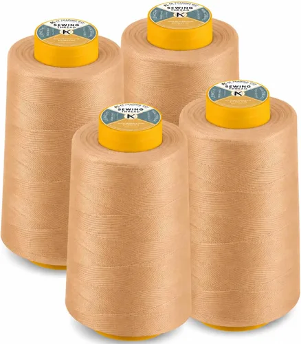 Vista 13 de AK Trading Paquete de 4 Conos de Hilo de Coser Multiusos Aqua (6000 Yardas Cada Uno) de Carretes de Hilo de Poliéster de Alta Resistencia a la Agua