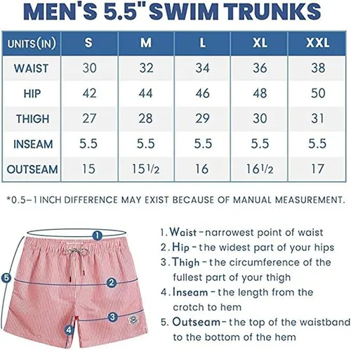 Vista 5 de maamgic Traje de baño para hombre de 5 pulgadas, de secado rápido, con bolsillos de forro de malla