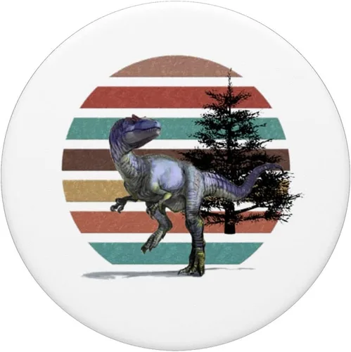Vista 3 de Giganotosaurus Retro T rex dinosaurio prehistórico para el Día del Padre PopSockets PopGrip intercambiables