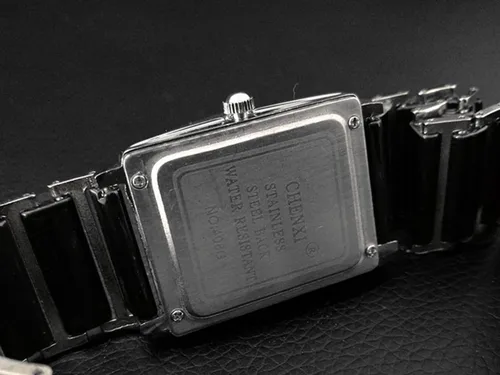 Vista 7 de FANMIS Reloj de pulsera unisex de cuarzo rectangular de cuarzo para hombres y mujeres amantes de la pareja