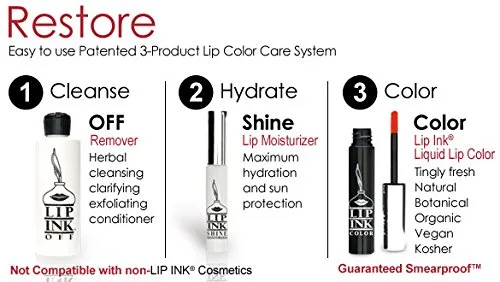 Vista 4 de Lip Ink Lápiz labial líquido Ruby 100% resistente a las manchas, de larga duración, impermeable, vegano, sin cera, orgánico, kosher natural