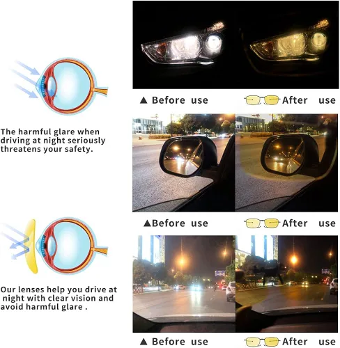 Vista 6 de Gafas plegables bloqueo de luz azul visión nocturna gafas de sol unisex con funda portátil