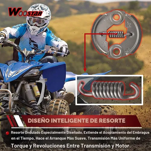 Vista 5 de WOOSTAR - Repuesto de embrague resistente para motor X-1 X-2 de 2 tiempos, 43 cc, 47 cc, 49 cc, motor X-1 X-2, mini quad