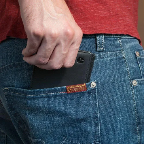 Vista 6 de Bryker Hyde - Billetera para hombre con protección de RFID, doble tapa, para 1 o 2 tarjetas de identificación, capacidad extra, billetera de viaje