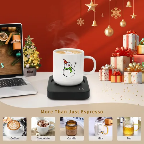 Vista 2 de Calentador de taza de café, calentador inteligente de tazas para escritorio, 3 controles de temperatura y apagado automático, calentador eléctrico