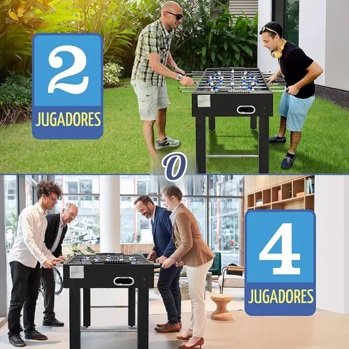 Vista 6 de SereneLife mesa de futbolín de 48 pulgadas, tamaño de competición, para fútbol en casa, sala de juegos de arcade, 2 pelotas, 2 portavasos, 1,2 m x
