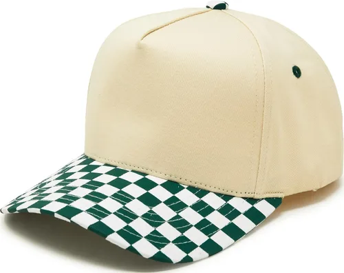Vista 24 de Funky Junque - Sombreros Snapback de Lona Vintage de Dos Tonos Rayas a rayas - Rojo/Beige