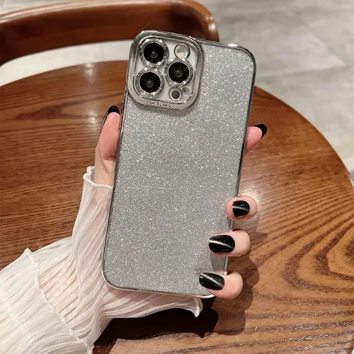 Vista 31 de Funda compatible con iPhone 11 Pro con purpurina, de lujo, linda, flexible, cubierta chapada, protección de cámara, a prueba de golpes, funda