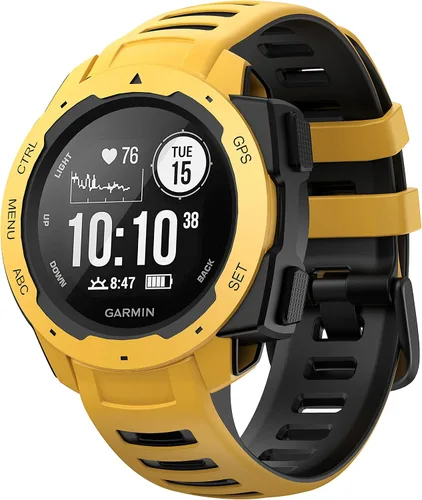 Vista 8 de NotoCity Correa de repuesto de silicona para Garmin Instinct Band compatible con Garmin Instinct 2/Solar/Tactical(negro-amarillo)