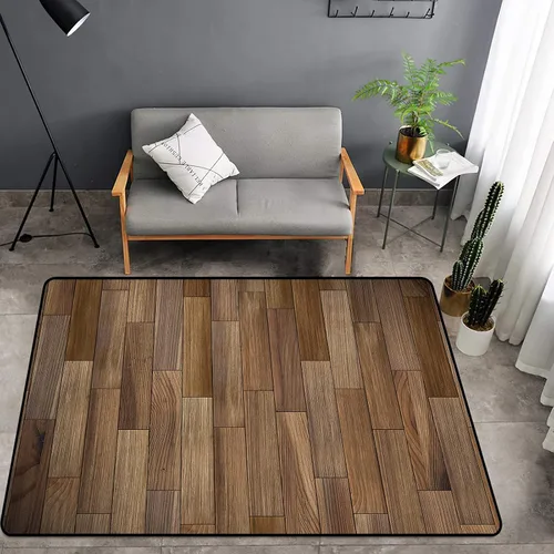 Vista 11 de Tapete de esponja lavable para dormitorio de niños y niñas, panel de madera marrón, decoración rústica de pared con textura de pared, alfombra