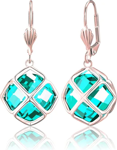 Vista 41 de Pendientes colgantes de cristal austriaco de 14MM para mujer, joyería chapada en oro de 14 quilates Apr-Diamante-Chapado en Oro de 14 K