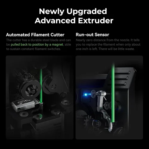 Vista 8 de Creality Impresora 3D K2 Plus, compatible con impresión multicolor CFS, impresión rápida máxima de 23.622 in/s, cámaras AI duales, nivelación