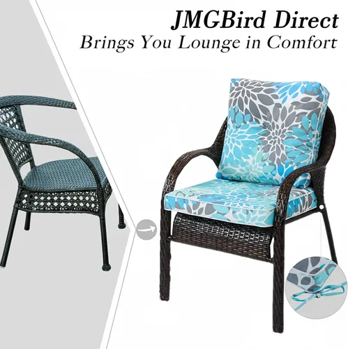 Vista 5 de JMGBird Cojín para silla de exterior, cojín para silla de patio, 19 x 19 pulgadas, para muebles de patio