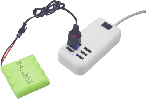 Vista 3 de sea jump Batería recargable AA de 4.8 V 2800 mAh con enchufe SM-2P y cable de carga USB para SY-E511 RC Excavadora Camión Ingeniería Vehículo E562