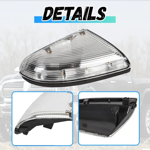 Vista 6 de ECOTRIC Luz de Charco de Señal de Giro del Espejo Izquierdo Compatible con Dodge Ram 1500 2009-2013 y 2500 2010-2013 LH Cubierta de Carcasa