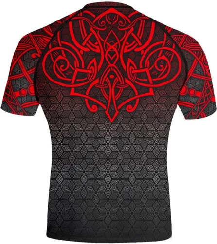Vista 3 de 365CUSGIFTS - Camiseta de compresión Viking de manga corta con estampado 3D que nunca se desvanece