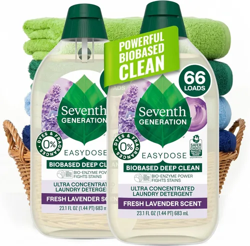 Vista 14 de Seventh Generation - Detergente EasyDose para ropa ultra concentrado: 66 cargas, aroma de lavanda fresca, 23,1 onzas líquidas