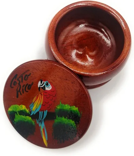Vista 14 de Joyero de madera - Decoración pintada a mano - Juego de 1 joyero auténtico de la selva tropical costarricense - Artesanal - Estuche