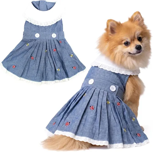 Vista 11 de Parisian Pet Chambray - Vestido para perro - Ligero sin mangas para perro, niña, talla XS Chambray en general