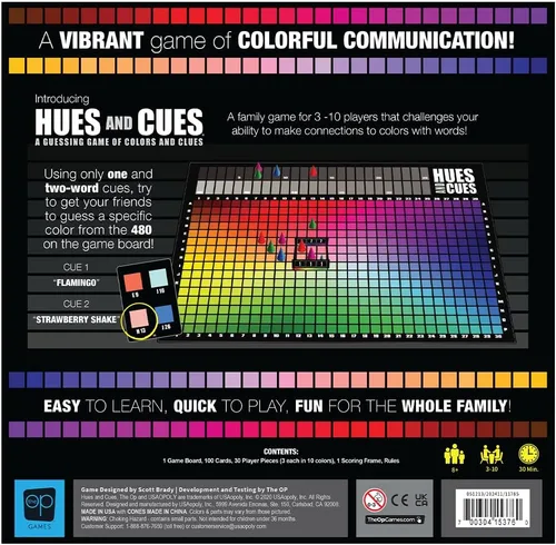 Vista 13 de HUES and CUES Juego de adivinanzas de colores vibrantes, perfecto para la noche de juegos en familia Conecta pistas y colores 480 cuadrados