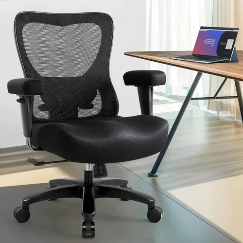 Vista 8 de Silla de escritorio de oficina grande y alta, 500 libras, silla de escritorio ergonómica de malla resistente