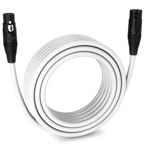 Vista 38 de LyxPro Cable de micrófono XLR hembra a macho de ángulo recto de 3 pines de 1.5 pies para altavoces amplificados, interfaz de audio, rendimiento
