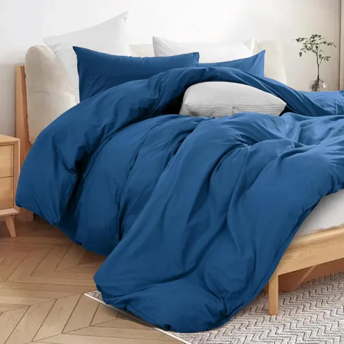 Vista 432 de NEXHOME PRO Funda de edredón Twin XL 100% algodón lavado, transpirable, duradera, texturizada, similar al lino, juego de ropa de cama para el hogar