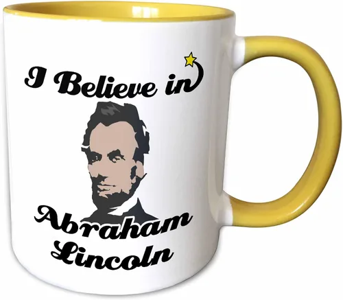 Vista 11 de 3dRose I Believe In Abraham Lincoln 11oz Two-Tone Blue Mug